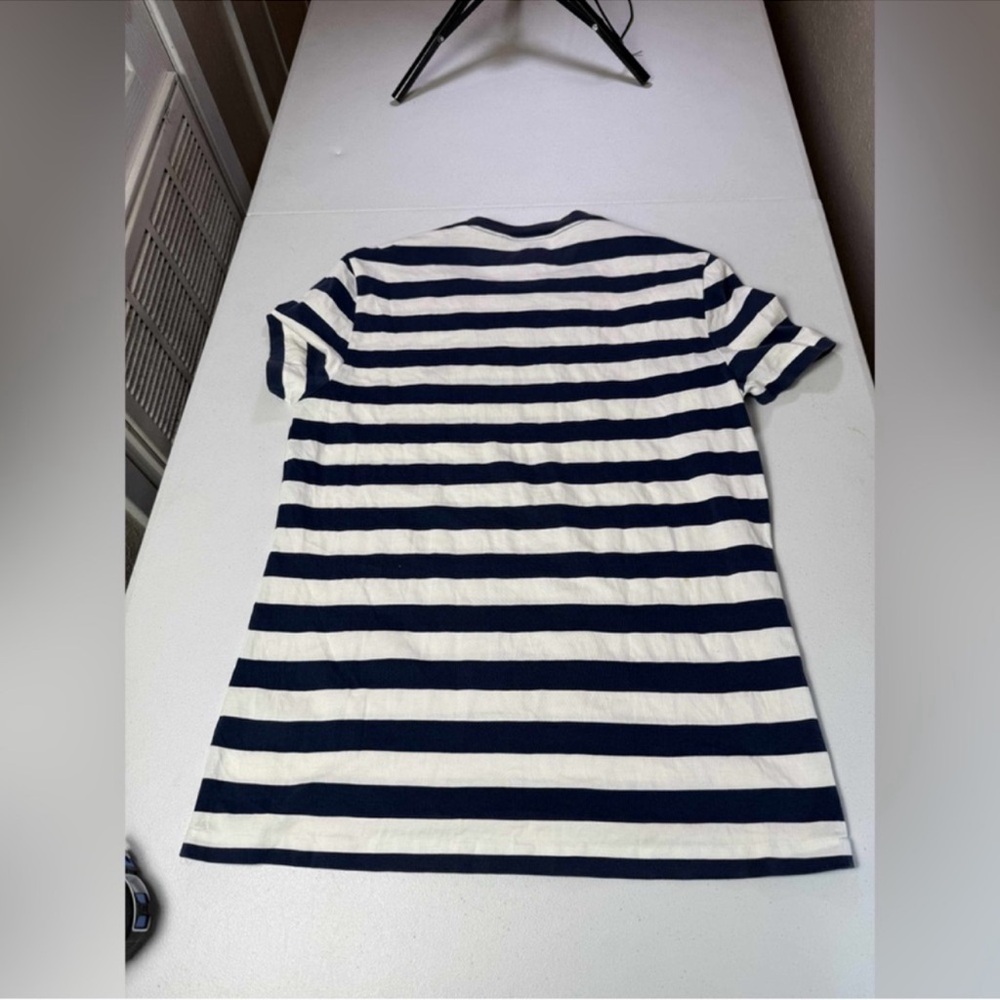 Burberry Signature Logo Striped T-Shirt - White T-Shirts, Clothing Sz L USED - Picture 7 of 9